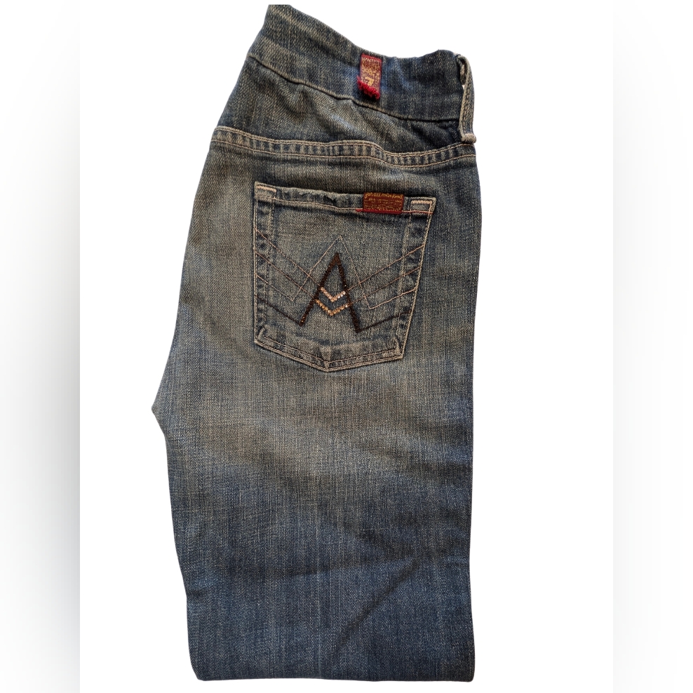 7 For All Mankind A Pocket Rhinestone Embellished Y2k Jeans.